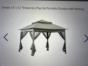 lot 54 image: Sunjoy 11x11 Temporary Pop-Up Portable Gazebo with Netting
