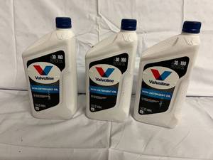 lot 156 image: 3 Bottles of Valvoline Non-Detergent Oil - SAE 30 ISO 100