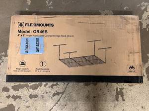 lot 139 image: Fleximounts 4x 6 Height Adjustable Storage Rack- Black