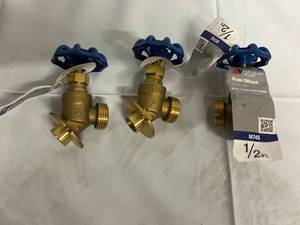 lot 258 image: 3 x 12 inch American Valve Brass Sillocks - SolderGarden Hose Thread