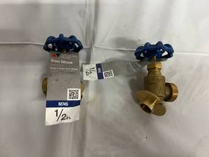 lot 263 image: 2 x 12 inch American Valve Brass Sillocks - SolderGarden Hose Thread