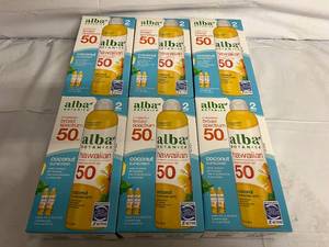 lot 233 image: 6 Boxes of Alba Botanical Hawaiian 50 SPF Coconut Sunscreen