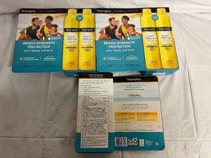 lot 223 image: 3 Boxes of Neutrogena Beach Defense WaterSun Protection 60 SPF Spray Sunscreen