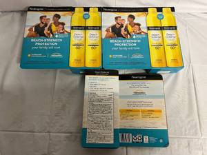 lot 224 image: 3 Boxes of Neutrogena Beach Defense WaterSun Protection 60 SPF Spray Sunscreen