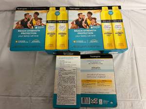 lot 225 image: 3 Boxes of Neutrogena Beach Defense WaterSun Protection 60 SPF Spray Sunscreen