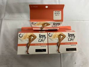lot 113 image: 3 Pairs of XL Off Black Leggs to Go Pantyhose