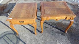 lot 99 image: 2 - Oak End Tables, 1 with Drawer