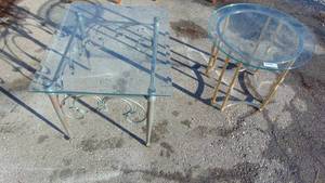lot 100 image: 2 - Glass Top Tables