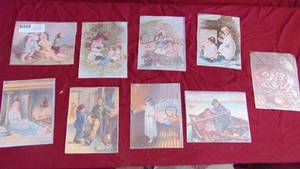 lot 24 image: 9 - Vintage Coffee Prints with Ads on Back