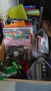 lot 27 image: Box of Bags, Paper and Greeting Cards