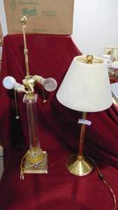 lot 56 image: Brass and Glass Lamps