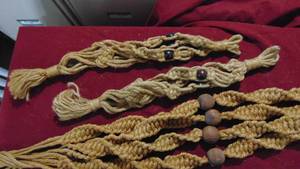 lot 63 image: 3 - Vintage Macrame Plant Hangers