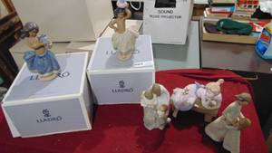 lot 93 image: 4 asis Figures Pieces, 2 are Lladro