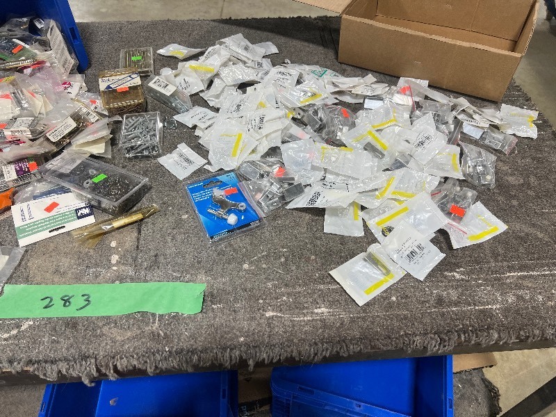 BOX OF SCREWS & BRAD NAILS