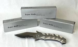 (3) New Stainless Steel Super Knife Folding Knives with 3.5 Blades