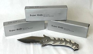 (3) New Stainless Steel Super Knife Folding Knives with 3.5 Blades