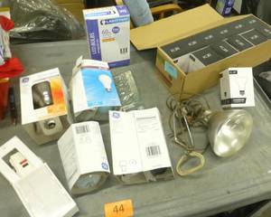 lot of light bulbs and an outlet