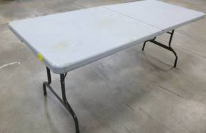 One grey folding table 6 ft