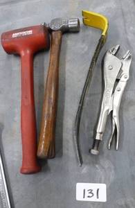Hammers, vise grip, wonder bar