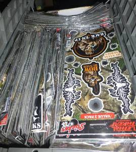 Box full of hunter stickers