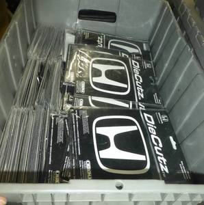 Box full of Honda stickers