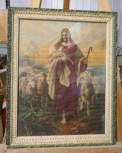Vintageantique Jesus with sheep print