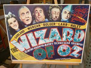 Vintage Wizard of Oz poster on colorboard