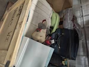 Crate of unsold or not picked up items