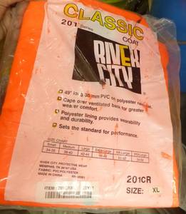 4 Blaze Orange long rain coats XL