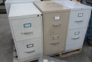 Three 2 drawer file cabinets