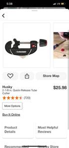 lot 12 image: Husky 2-18 in. Quick-Release Tube Cutter ($26 Retail Value)