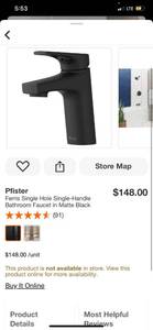 lot 17 image: Pfister Ferris Single Hole Single-Handle Bathroom Faucet in Matte Black ($148 Retail Value)