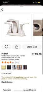 lot 20 image: Pfister Venturi 4 in. Centerset 2-Handle Bathroom Faucet in Spot Defense Brushed Nickel ($119 Retail Value)