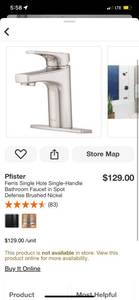 lot 22 image: Pfister Ferris Single Hole Single-Handle Bathroom Faucet in Spot Defense Brushed Nickel ($129 Retail Value)