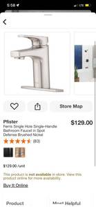 lot 23 image: Pfister Ferris Single Hole Single-Handle Bathroom Faucet in Spot Defense Brushed Nickel ($129 Retail Value)