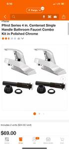 lot 29 image: Pfister LF-142-8002 Pfirst Series 4 in. Centerset Single Handle Bathroom Faucet Combo Kit in Polished Chrome ($69 Retail Value)