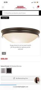 lot 34 image: Access Lighting Atom 14 in. 3-Light Oil Rubbed Bronze Flush Mount ($98 Retail Value)