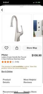 lot 74 image: Pfister Ladera Single-Handle Bar Faucet in Spot Defense Stainless Steel ($109 Retail Value)