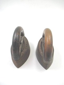 lot 23 image: Antique Pair of Sad Irons. Granny Core. Farmhouse. Cottage Core.