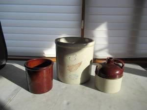lot 35 image: Lot of Vintage Stoneware including Red Wing Pottery.