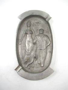 lot 46 image: Vintage Humorous OH AH Metal Ashtray. 