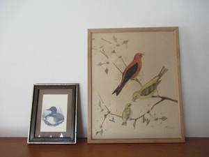lot 60 image: Vintage Lot of Wall Art Cardinals & Loon