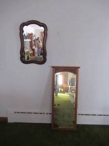 lot 77 image: Lot of 2 nice Vintage Wall Mirrors. Cottage Core. Farmhouse. 