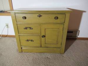lot 104 image: AntiqueVintage Painted Commode Chest. Granny Cottage Core. Farmhouse. 