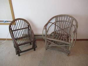 lot 106 image: Lot of 2 Twig Chairs. 
