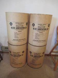 lot 140 image: 4 Charming Vintage Drums with covers. 