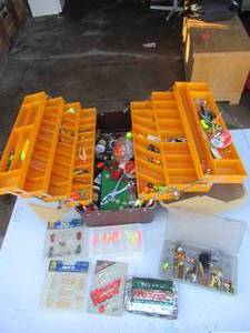 lot 164 image: Fenwick Tackle Box filled with fishing tackle.