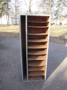lot 195 image: Vintage Wood painted File Shelf. Cottage Core. 