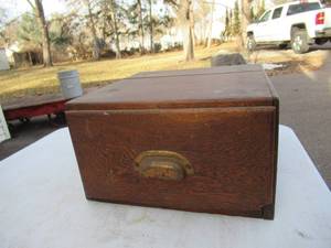 lot 214 image: Vintage Oak wood File Drawer. 