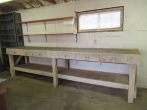 lot 275 image: Work Bench 146 Long x 30 D x 38 Ht.